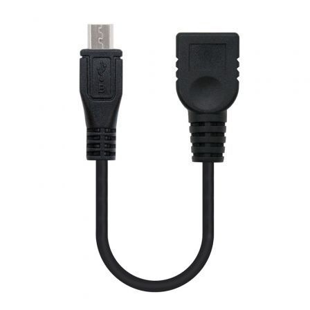 NANO CABLE Cable USB 2.0 OTG Micro USB B Macho a USB A Hembra 0,15m Negro